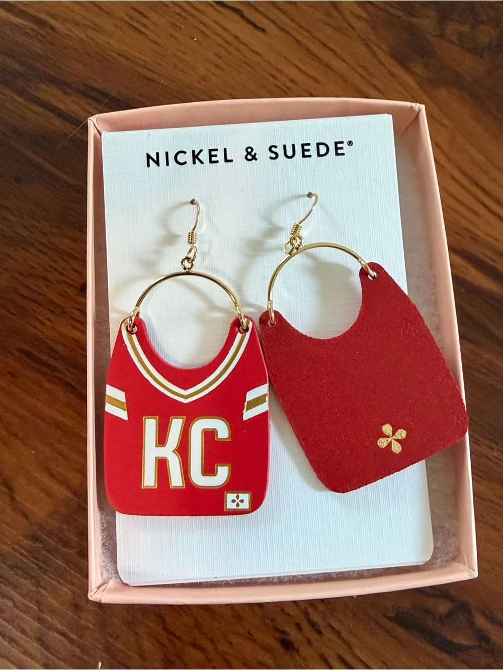 NWT Nickel & Suede KC Chief Earrings - Picture 2 of 3